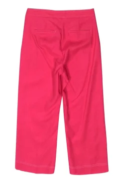 J.Crew - Hot Pink Wide Leg Pants w/ Button Details Sz 4
