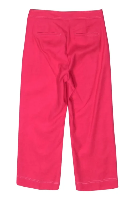 J.Crew - Hot Pink Wide Leg Pants w/ Button Details Sz 4