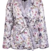 J.Crew - Lavender, Pink, Brown & White Quilted w/ Waist Tie Jacket Sz S