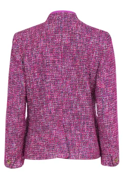 J.Crew - Magenta & Multicolored Metallic Tweed Open Front Blazer Sz 6
