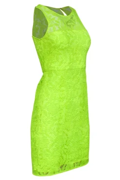 J.Crew - Neon Yellow Floral Lace Sleeveless Sheath Dress Sz 00