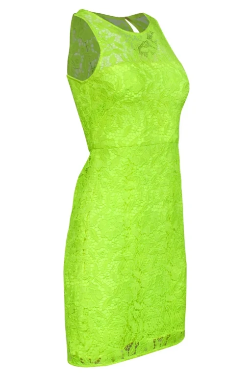 J.Crew - Neon Yellow Floral Lace Sleeveless Sheath Dress Sz 00