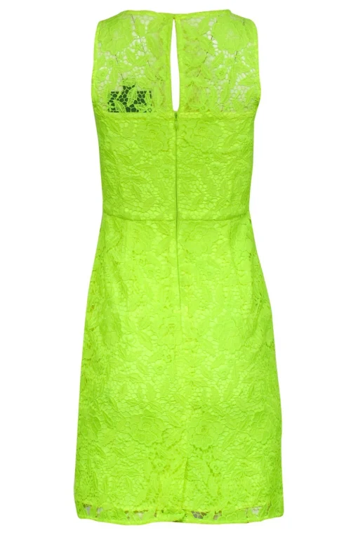 J.Crew - Neon Yellow Floral Lace Sleeveless Sheath Dress Sz 00