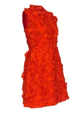 J.Crew - Orange Sleeveless Dress w/ Floral Embroidery & Appliques Sz 6
