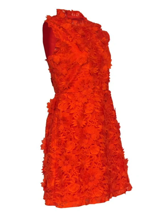 J.Crew - Orange Sleeveless Dress w/ Floral Embroidery & Appliques Sz 6