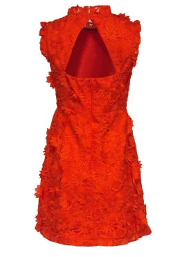 J.Crew - Orange Sleeveless Dress w/ Floral Embroidery & Appliques Sz 6