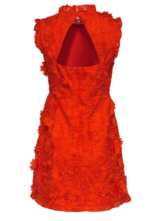 J.Crew - Orange Sleeveless Dress w/ Floral Embroidery & Appliques Sz 6