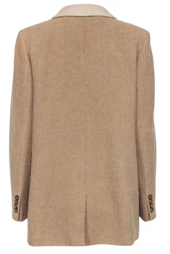 J.Crew - Oversized Tan Contrast Lapel Single Button Blazer Sz 10