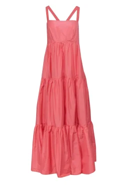 J.Crew - Pink Sleeveless Tiered Maxi Dress Sz 8