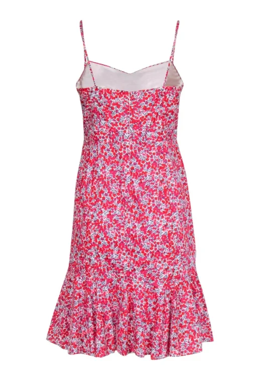 J.Crew - Red, White & Pink Floral Print Cotton Dress Sz 10