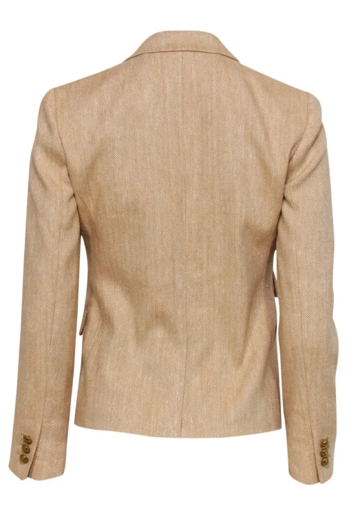J.Crew - Tan Herringbone Linen Blend Blazer Sz 00