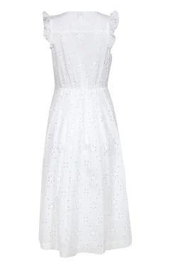 J.Crew - White Floral Eyelet Ruffled Midi Dress Sz 4
