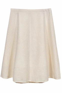 J.Crew Collection - Cream Virgin Wool Skirt w/ Square Cutout Sz 6