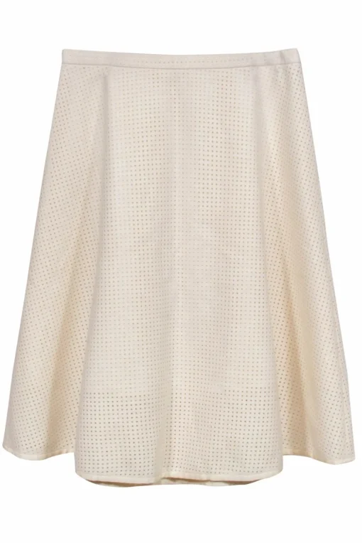 J.Crew Collection - Cream Virgin Wool Skirt w/ Square Cutout Sz 6