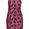 J.Crew Collection - Ivory & Burgundy Floral Embroidered Overlay Sheath Dress Sz 6