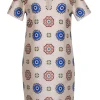 J.Crew Collection - Nude Medallion Print Wool & Silk Shift Dress Sz 8