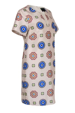J.Crew Collection - Nude Medallion Print Wool & Silk Shift Dress Sz 8