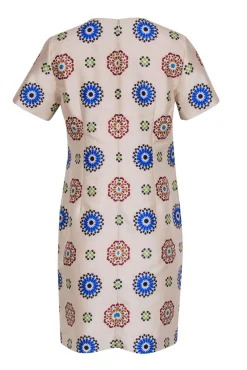 J.Crew Collection - Nude Medallion Print Wool & Silk Shift Dress Sz 8