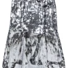 J.Crew Collection - Silver Sequin Slit Detail Skirt Sz 10