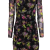Jean Paul Gaultier Soleil - Black Floral Mesh Scoop Neck Bodycon Dress Sz S