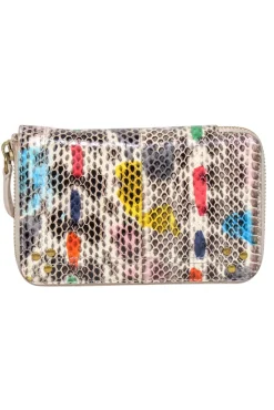 Jerome Dreyfuss - Beige & Multi Color Snake Skin Print Wallet