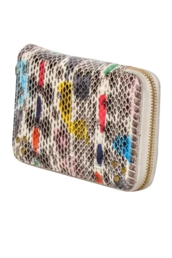 Jerome Dreyfuss - Beige & Multi Color Snake Skin Print Wallet