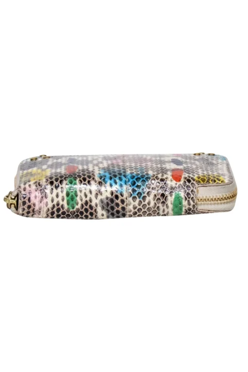 Jerome Dreyfuss - Beige & Multi Color Snake Skin Print Wallet
