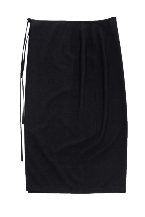 Jil Sander - Black Midi Wrap Skirt Sz 0