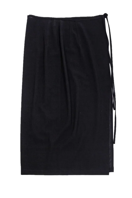 Jil Sander - Black Midi Wrap Skirt Sz 0