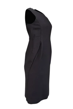 Jil Sander - Black Thick Knit Sleeveless Sheath Dress Sz S