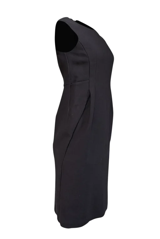 Jil Sander - Black Thick Knit Sleeveless Sheath Dress Sz S