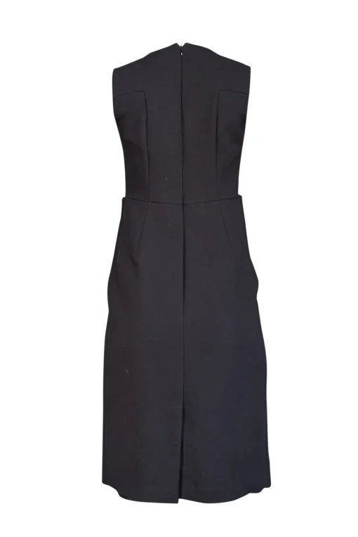 Jil Sander - Black Thick Knit Sleeveless Sheath Dress Sz S