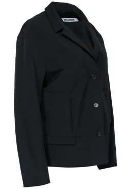 Jil Sander - Black Three-Button Notch Lapel Blazer Sz 14