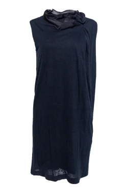 Jil Sander - Navy Drape Neck Shift Dress Sz 2
