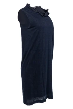Jil Sander - Navy Drape Neck Shift Dress Sz 2
