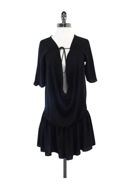 Jill Stuart - Black Deep Cowl Neck Dress Sz 6