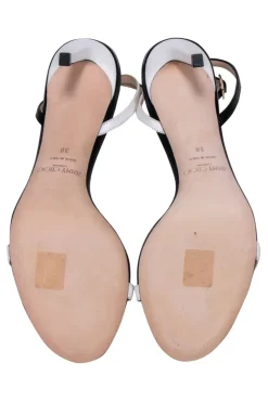 Jimmy Choo - Black & White Color Block Sandal Heel Sz 8