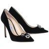 Jimmy Choo - Black Suede Dempsey Pumps w/ Toe Charms Sz 10
