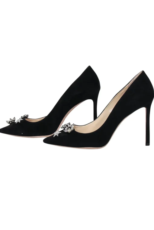 Jimmy Choo - Black Suede Dempsey Pumps w/ Toe Charms Sz 10