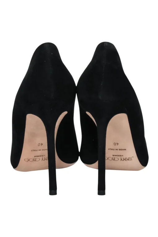 Jimmy Choo - Black Suede Dempsey Pumps w/ Toe Charms Sz 10