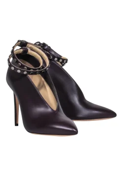 Jimmy Choo - Dark Purple Pointed Toe Pumps w/ Studs Sz 5