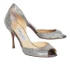 Jimmy Choo - Gold & Silver Glitter Open Toe Pumps Sz 8.5