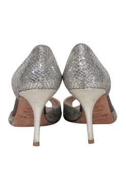 Jimmy Choo - Gold & Silver Glitter Open Toe Pumps Sz 8.5