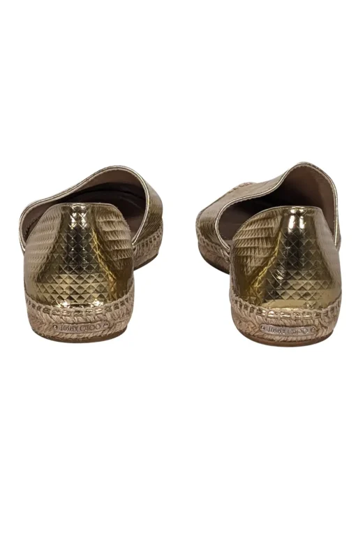 Jimmy Choo - Gold Textured Espadrille Flats Sz 7