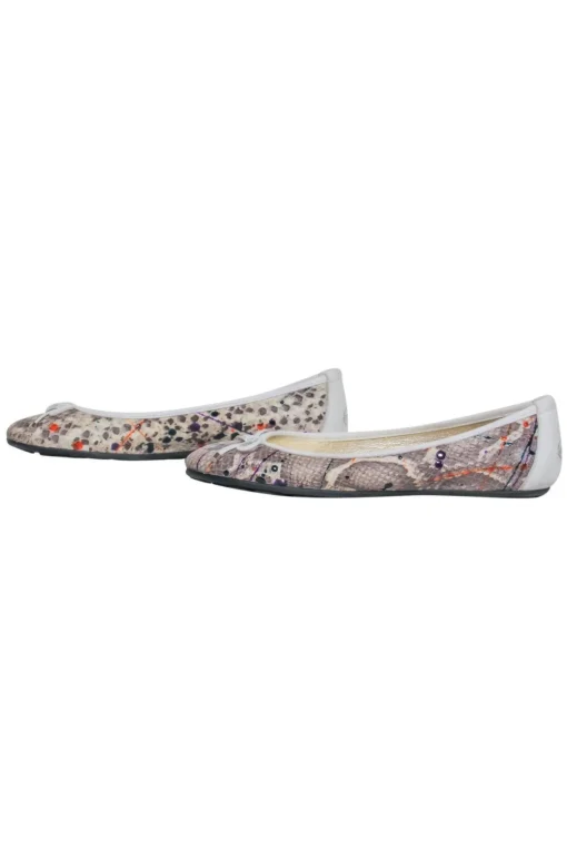 Jimmy Choo - Grey Snakeskin & Paint Splatter Print Ballet Flats Sz 4.5