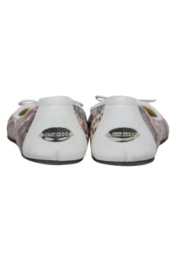 Jimmy Choo - Grey Snakeskin & Paint Splatter Print Ballet Flats Sz 4.5