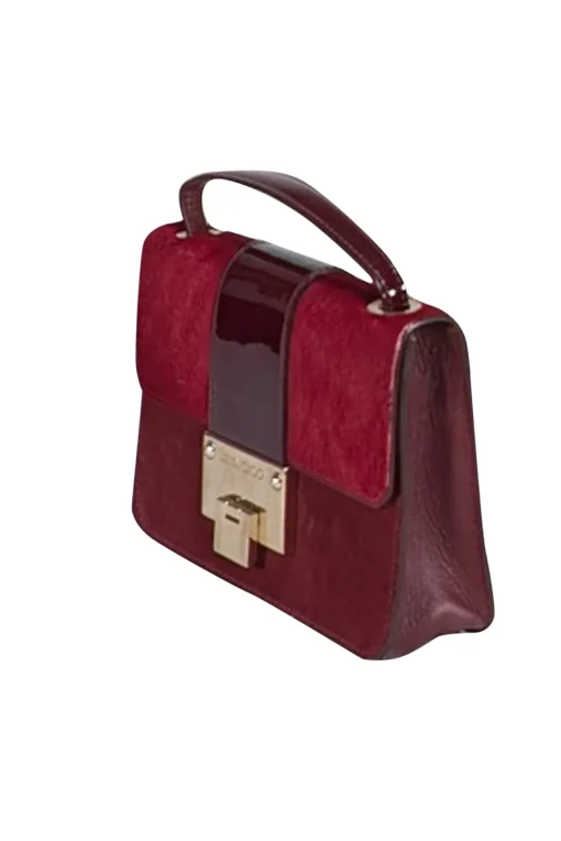 Jimmy Choo - Maroon Calf Hair & Leather Crossbody Bag