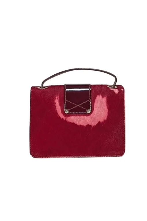 Jimmy Choo - Maroon Calf Hair & Leather Crossbody Bag