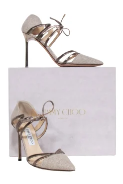 Jimmy Choo - Nude Metallic Pointed Toe Pumps Sz 8