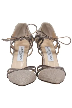 Jimmy Choo - Nude Metallic Pointed Toe Pumps Sz 8